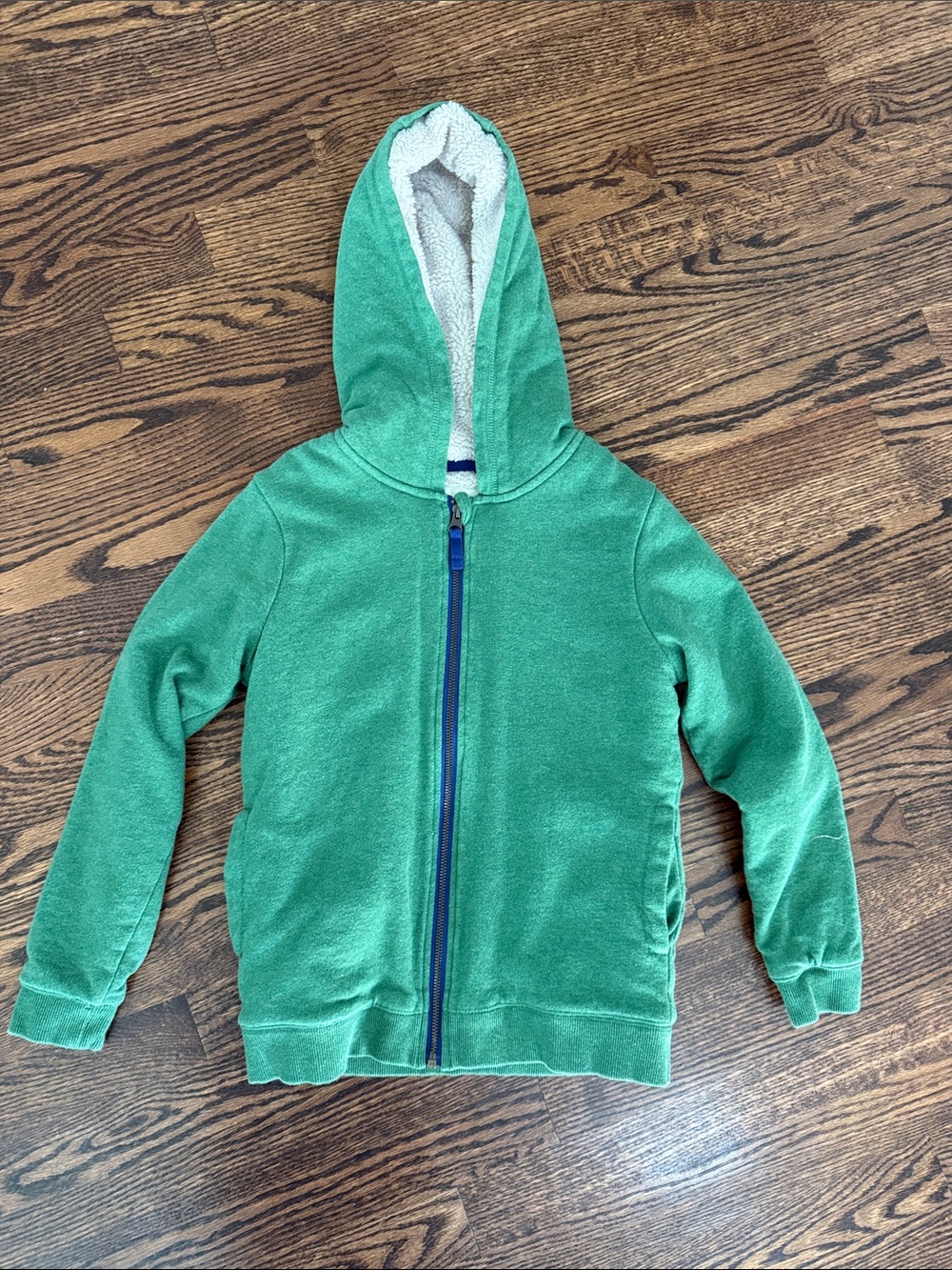 Kids Green Hooded Zip-Up Sweatshirt